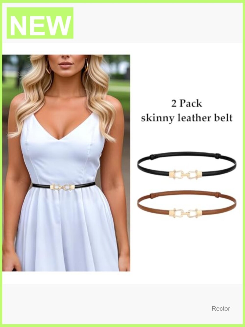 Classic Leather Belt With Gold Buckle For Jeans And Pants - Picture 2 of 7
